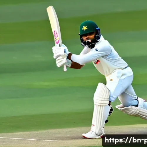 Home 33 파키스탄 크리켓 선수 바바르 아잠 - A dynamic portrait of Babar Azam playing cricket, showcasing his elegant batting style in a vivid st...